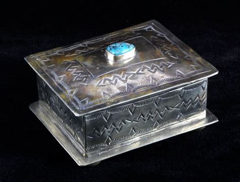 vintage silver metal ring box with blue turquoise stone|Silver Turquoise Jewelry Box .